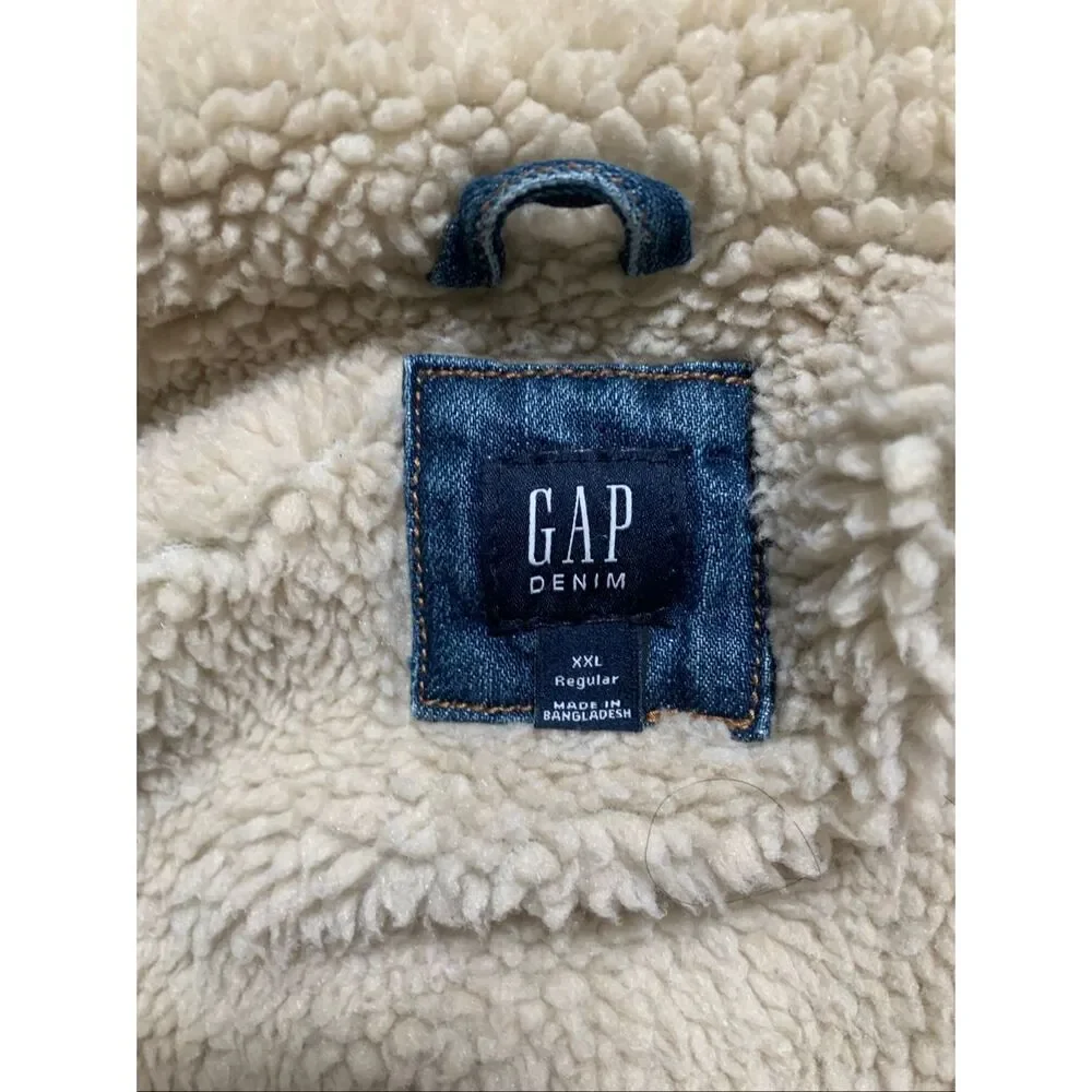 Gap kids Sherpa Lined Denim Jacket Medium Wash XXL